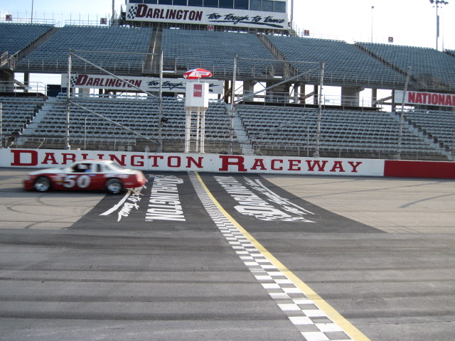 MARION COX THUNDERBIRD AT DARLINGTON START /FINISH LINE