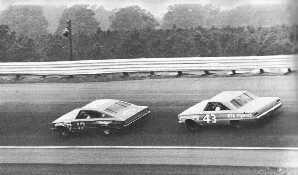 lee roy yarbrough 12 and richard petty 43 at charlotte 1966