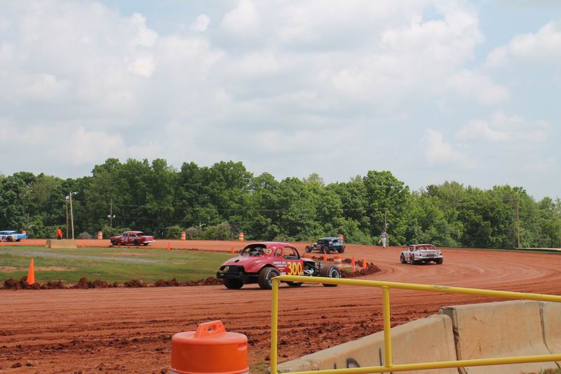 bobby williamson going in to the first turn at historic cleveland fairgrouds speedway…