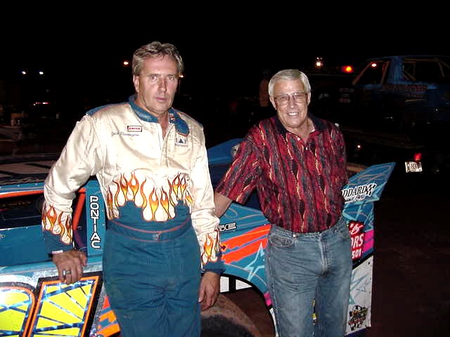 Jack Pennington and Slick Gibbons put on many battles during their careers. They are seen here at Sumter Speedway.