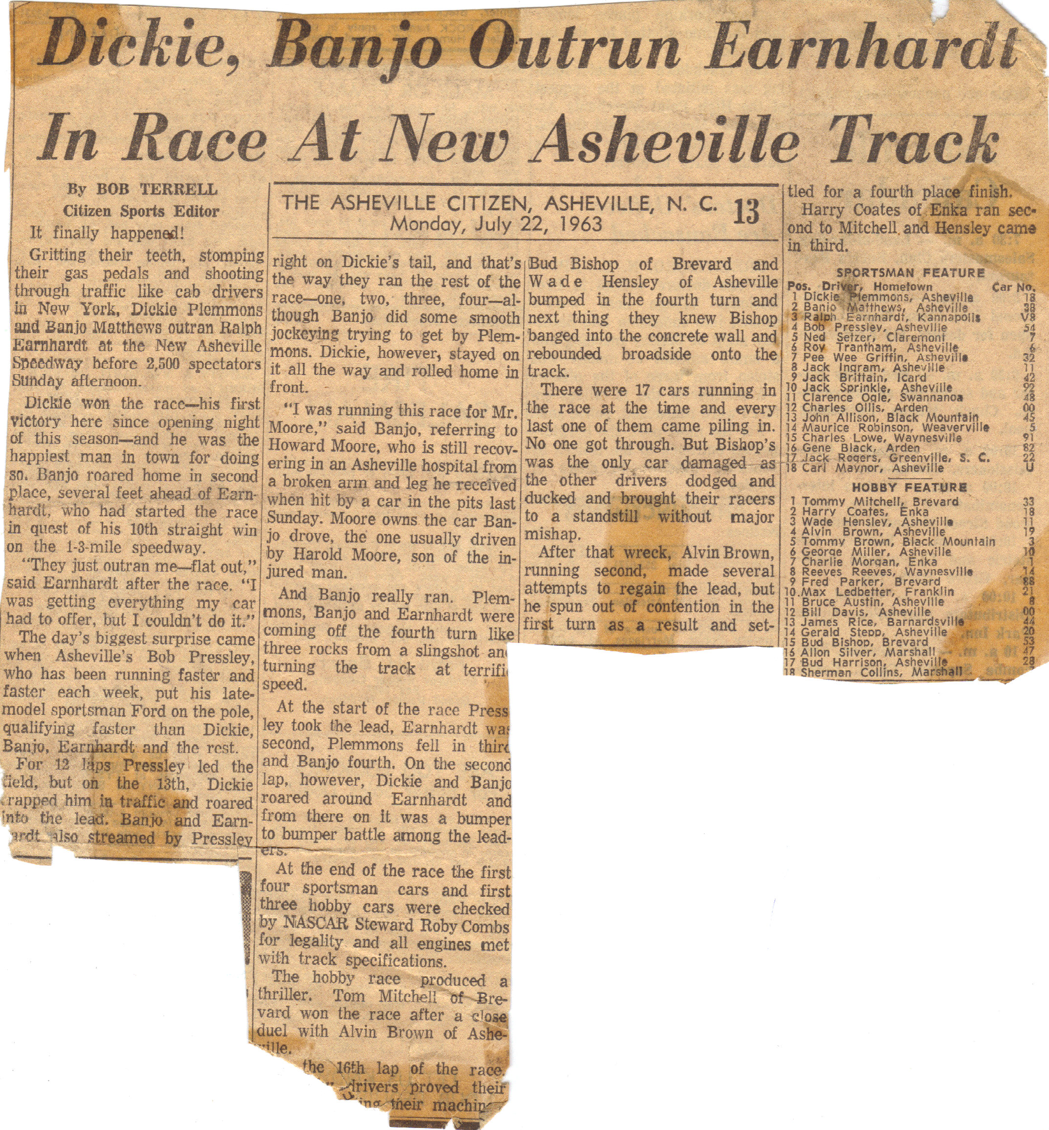 New Asheville Speedway 1963