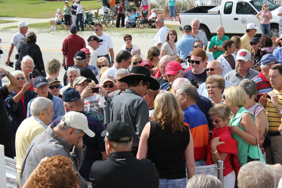 Richard Petty at the North Turn SIgn