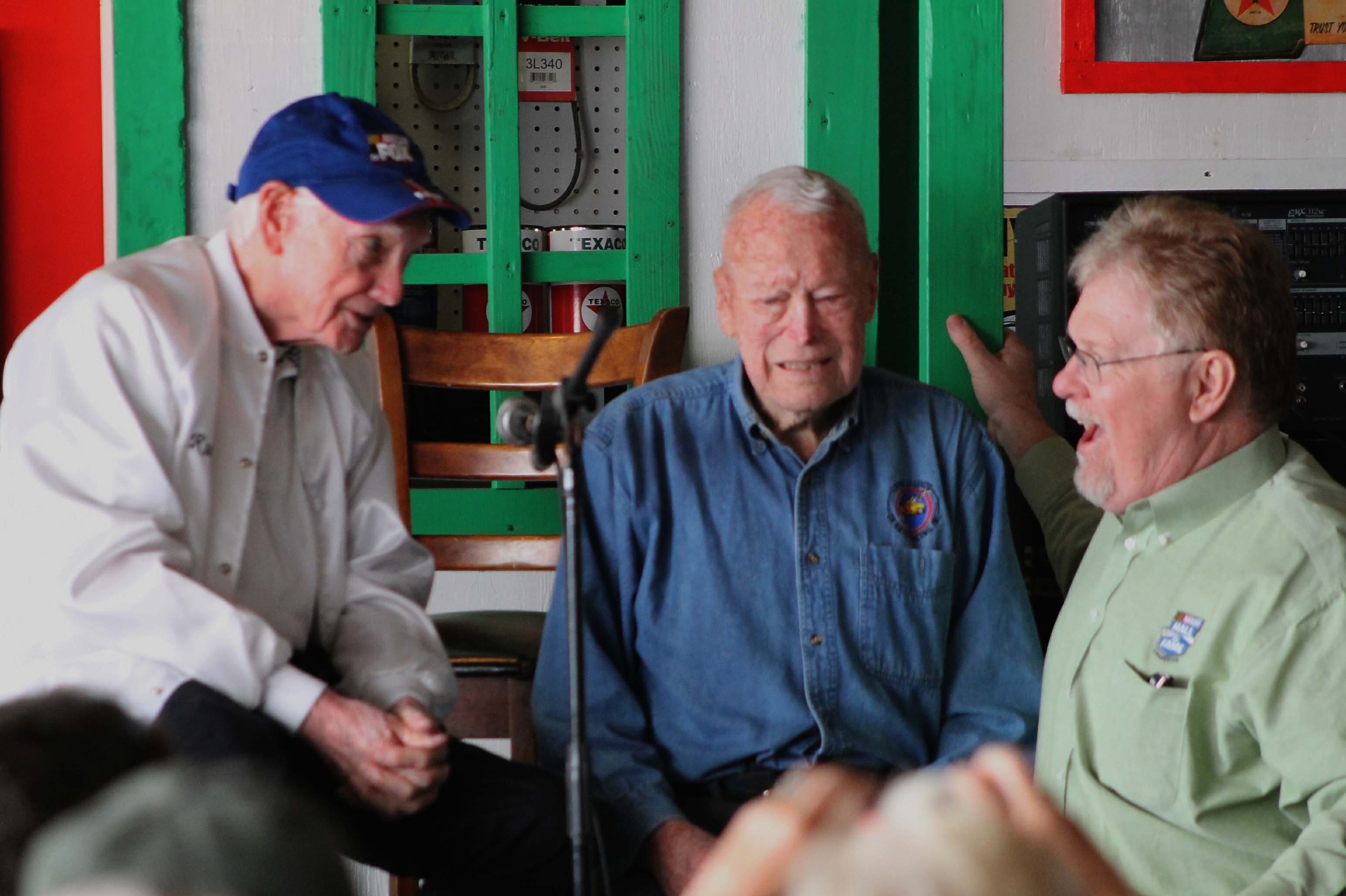 Truelove and McDonald with Buzz McKim, racing historian