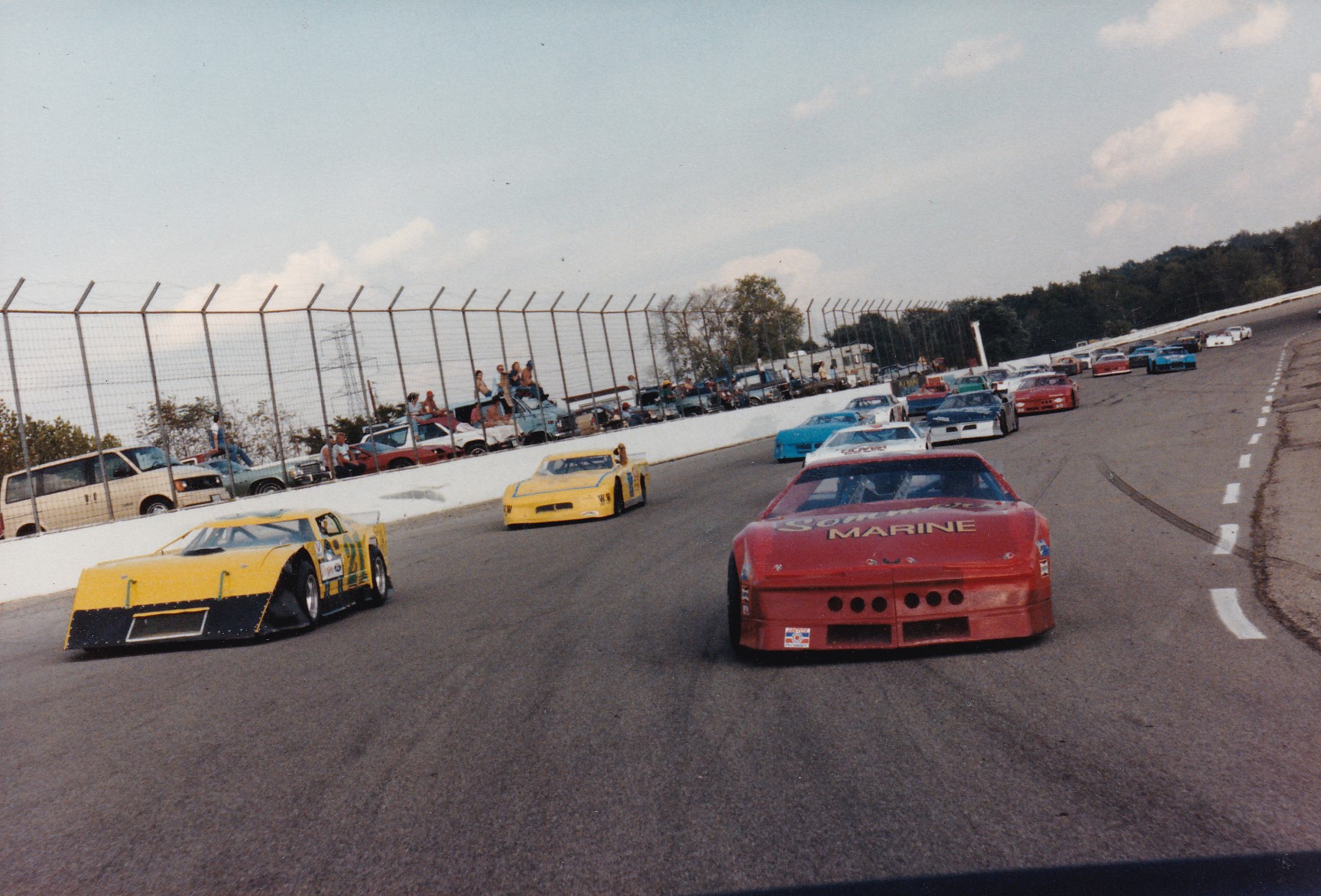 Start of “Open Rules Race”, Queen City Speedway 100 Laps, Sep 28, 1986