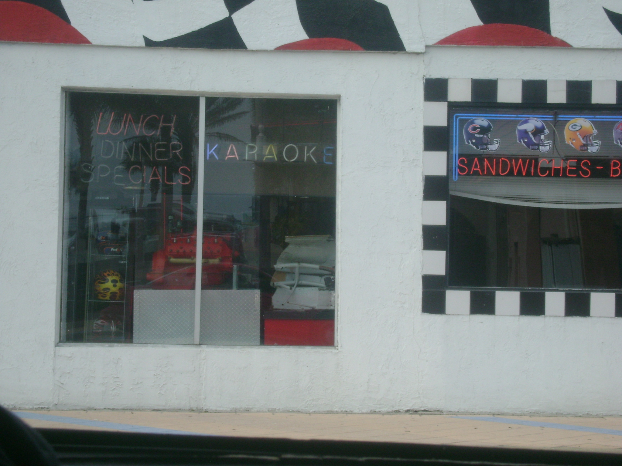 motor Curtis Crawfish Crider built displayed in window at Crusin Cafe