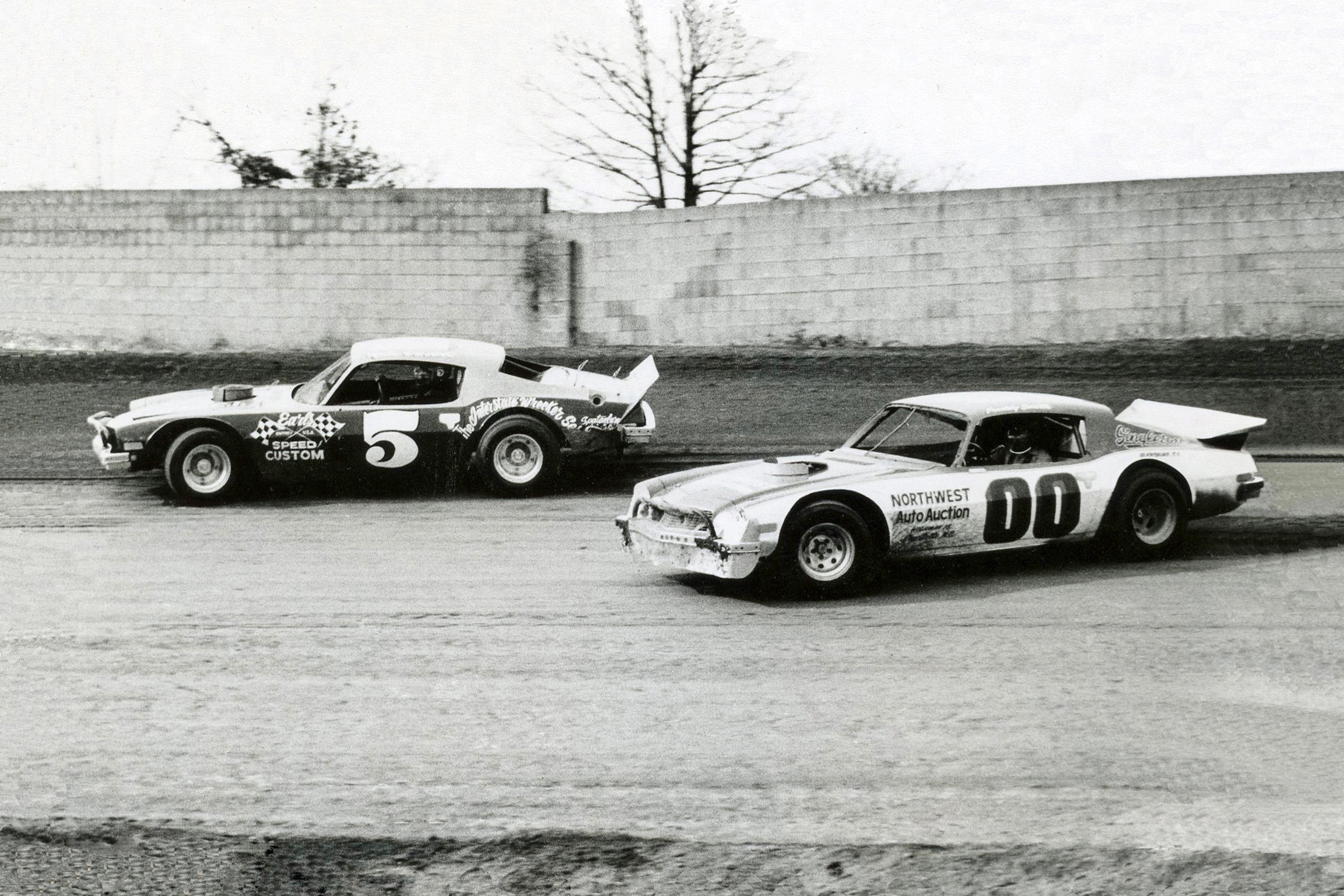 Mike Duval #5 & Freddy Smith #00, Cherokee Speedway, 1970s