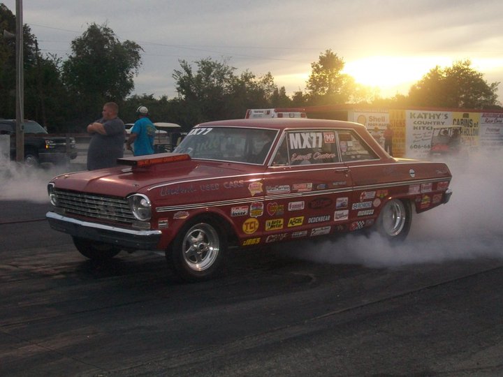 Burn out at Mt Park Dragway