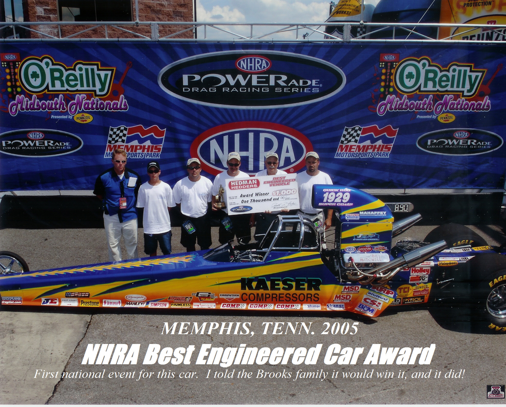 Brooks dragster winners photo