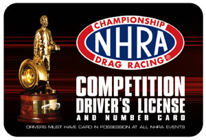 NHRA license