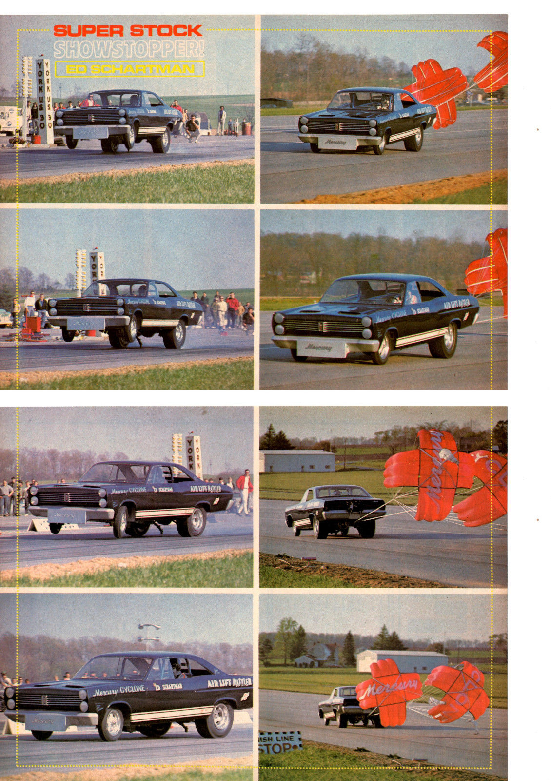 ed schartman 1967 cyclone funny car poster