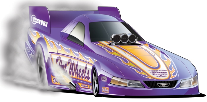 hot wheels mustang funny car art