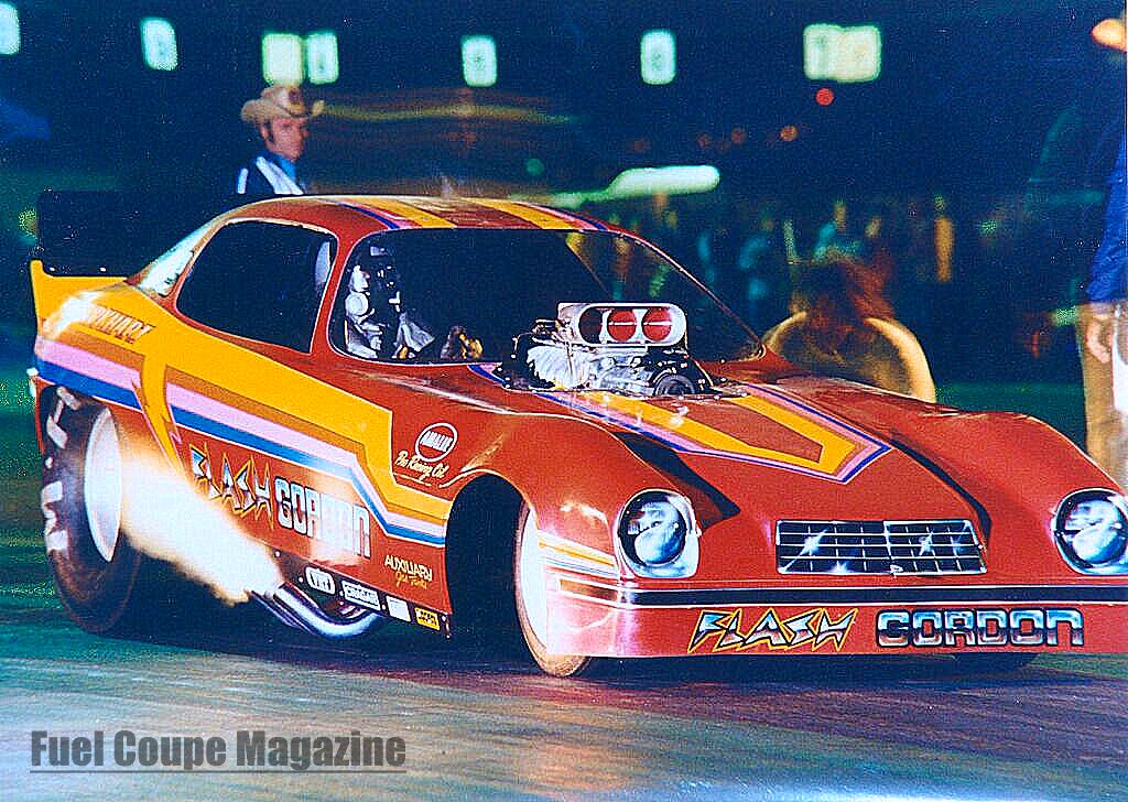 flash gordon camaro funny car nighttime