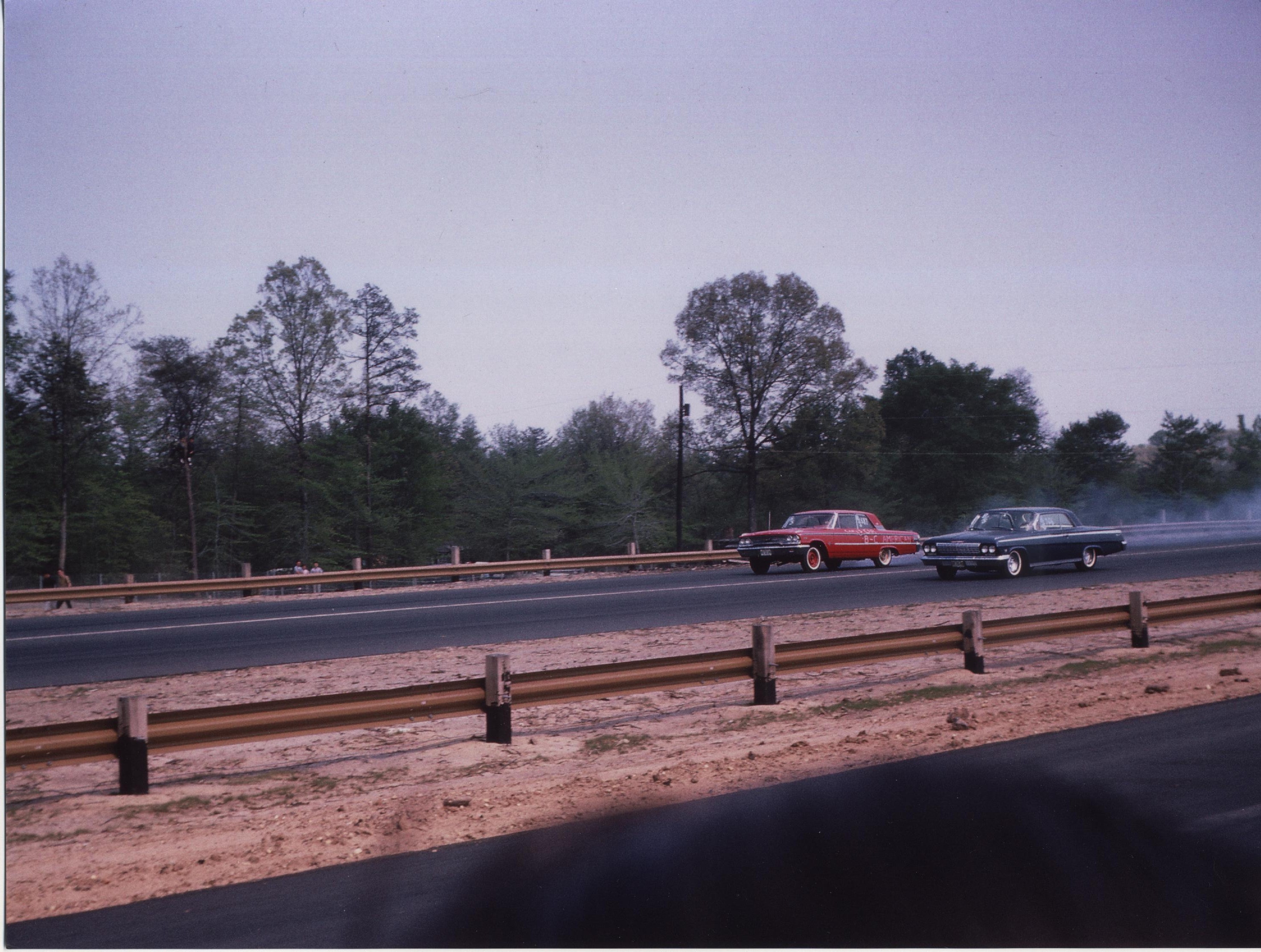 Ford vs Chevy – Capitol Raceway 1963. Steve Savage photo