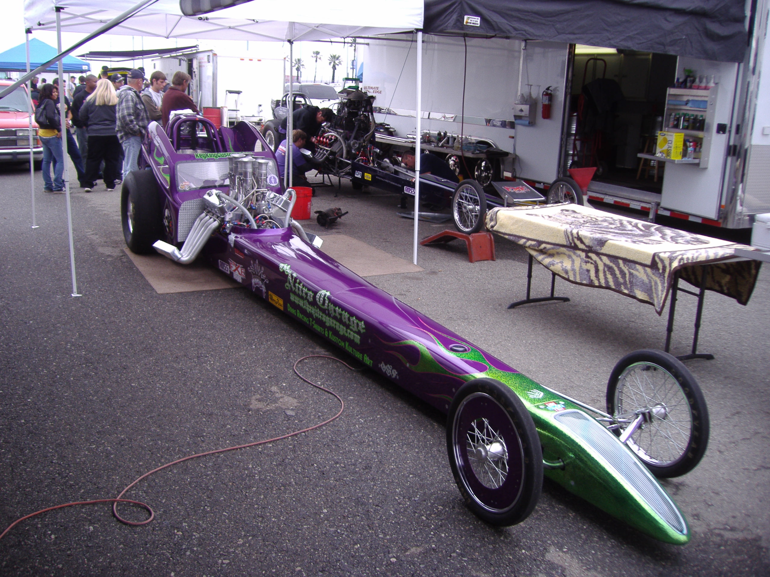 dragster abnd ricks car at fontana
