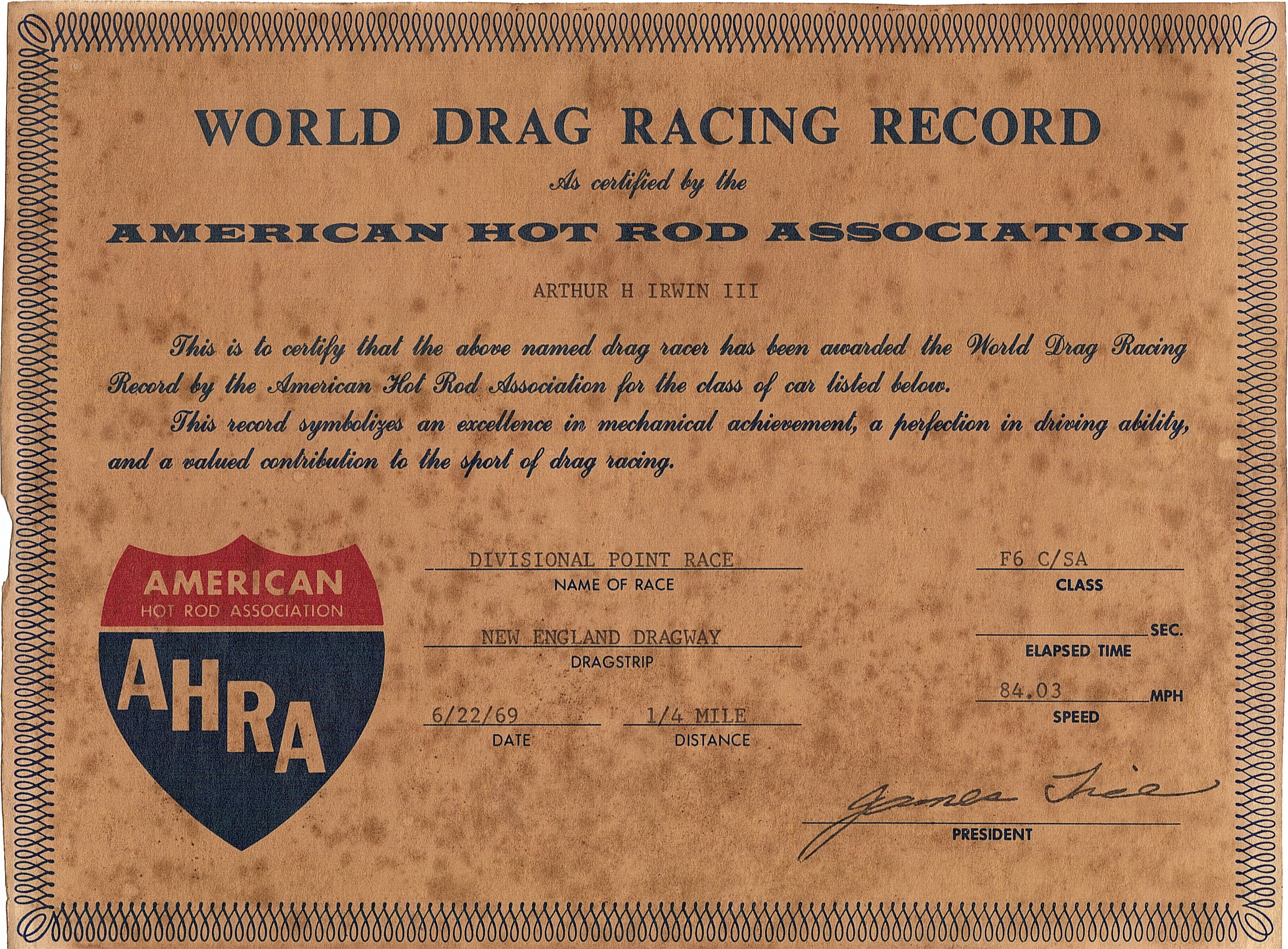 AHRA Record