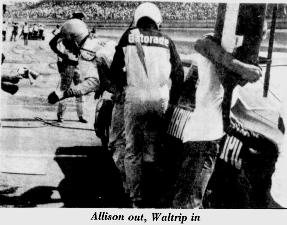 1977 Talladega Waltrip Relieves Allison