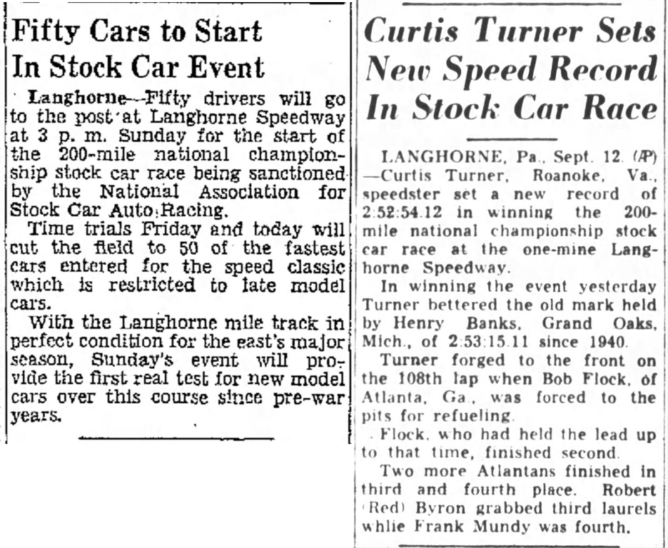 Langhorne Speedway – September 11, 1949