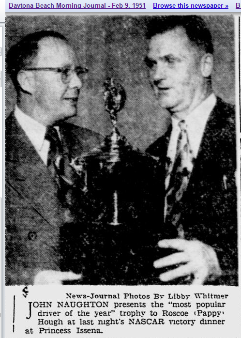 1951 Daytona banquet Naughton Pappy Hough