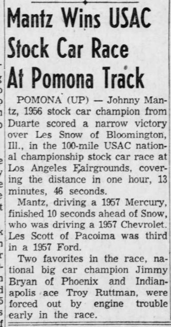 February 23, 1958 – Johnny Mantz