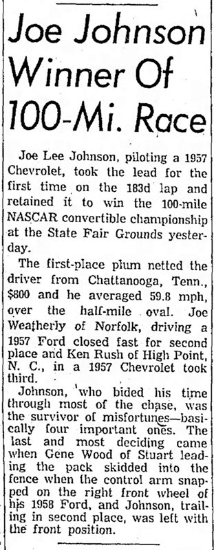1959 Richmond 200 convertible race