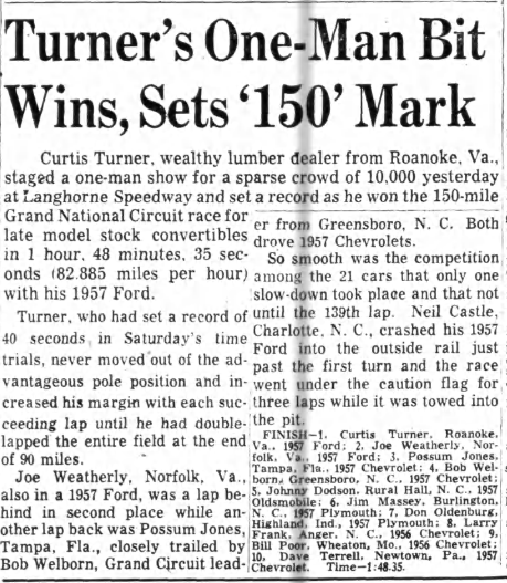 1957 Langhorne – Curtis Turner