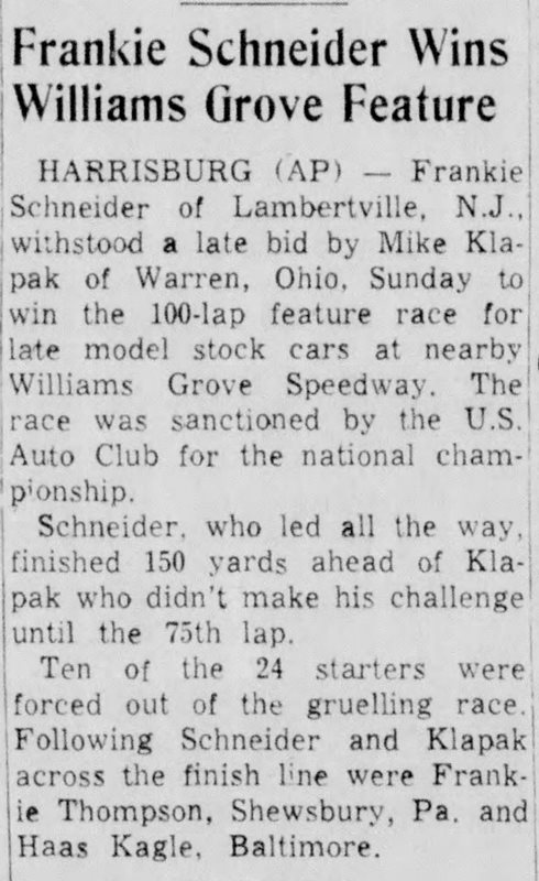 May 24, 1959 Williams Grove Speedway