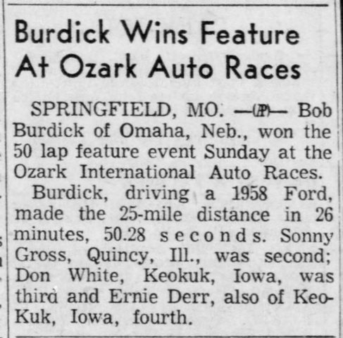May 25, 1958 Ozark Empire Fairgrounds