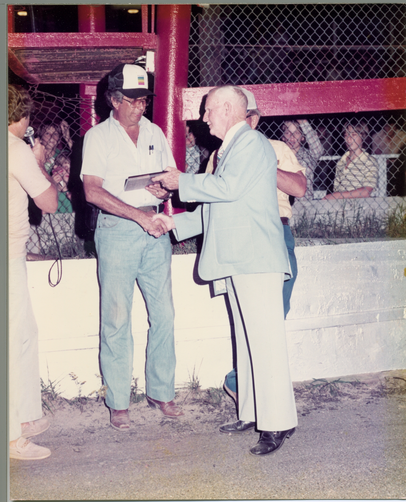Zervakis receiving award from J.M.Wilkerson at Southside Speedway