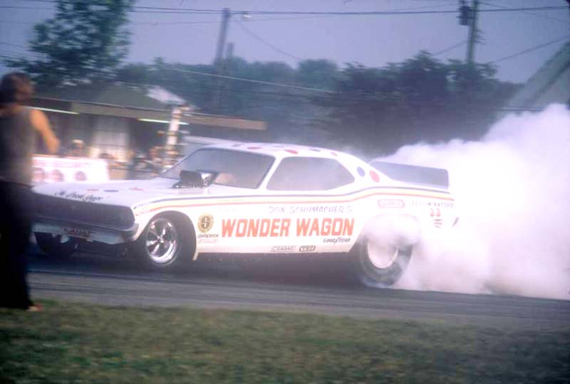 Don Schumacher 1973 Dragway 42 burnout photo by Todd Wingerter