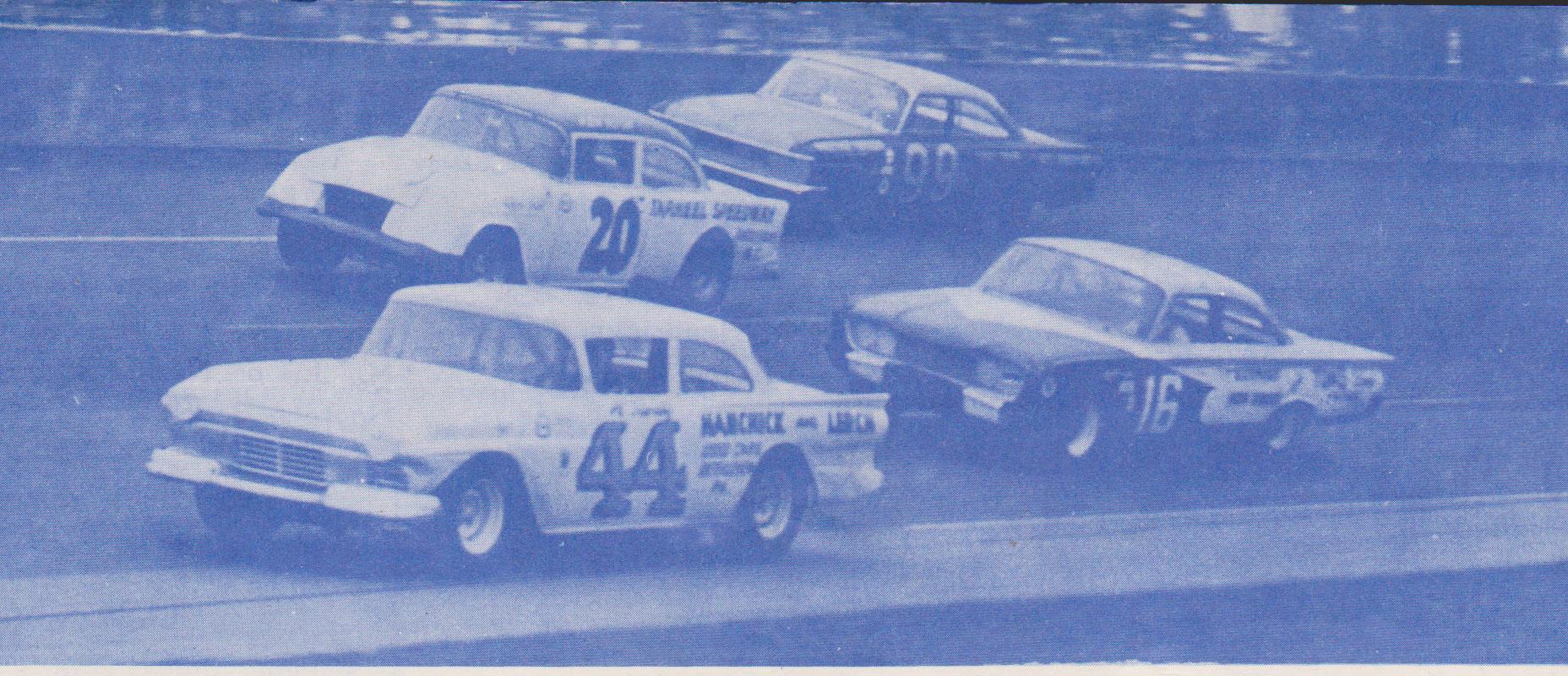 TS04A1 #44 AL TASNADY FORD, #20 KEN RUSH TARHEEL SPEEDWAY, #99 FIREBALL ROBERTS 1961 FORD, #16 JOHNNY GOUVELA FORD, 1964 200 Mile Modified-Sportsman race at Daytona PHOTO