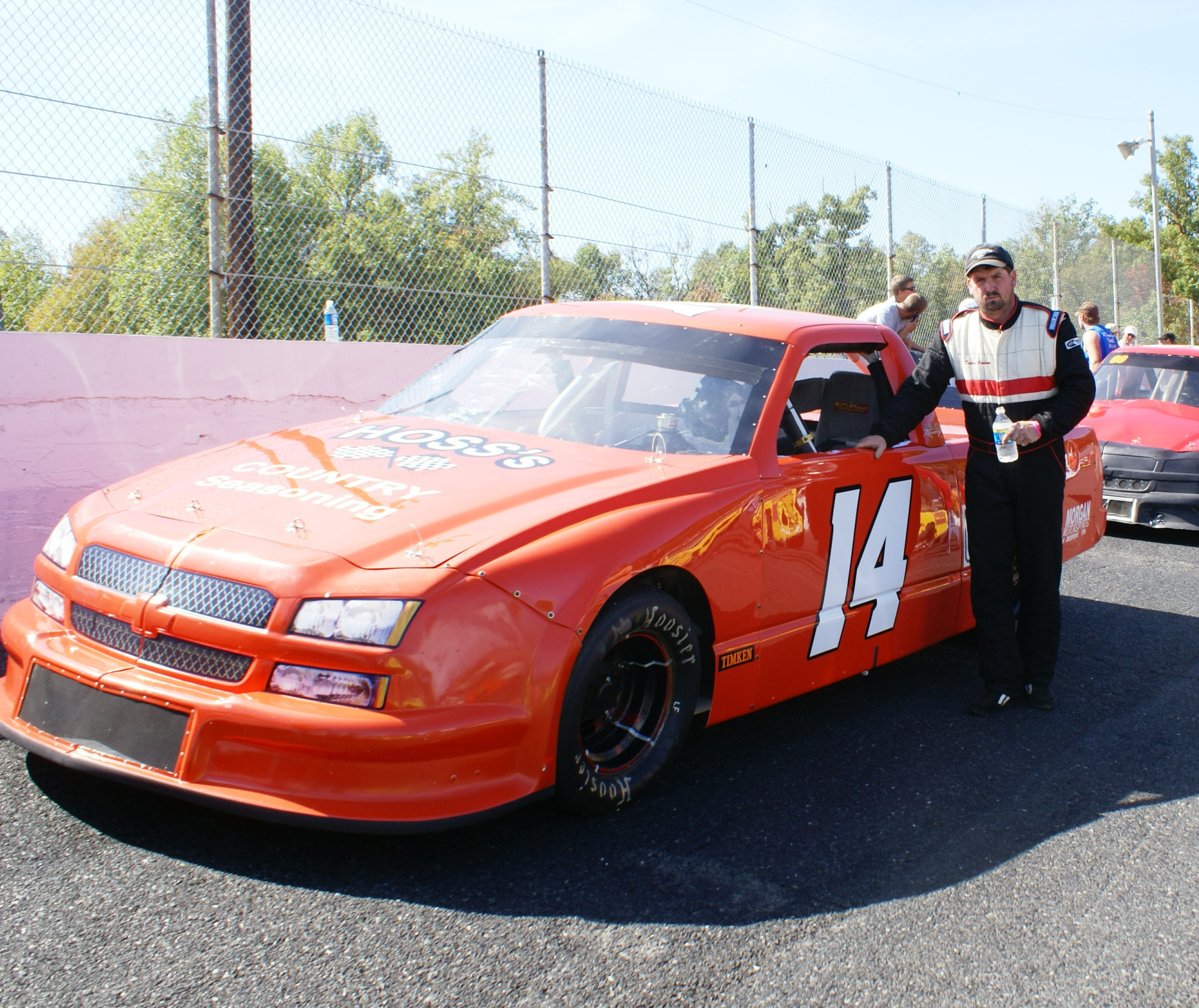 Destry Gardner getting ready to race at Caraway Speedway