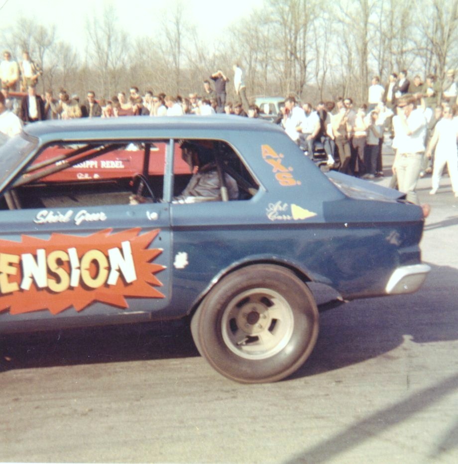Shirl Greer’s bob-tailed dodge at Union Hill Drag Strip north of Nashville in 1968