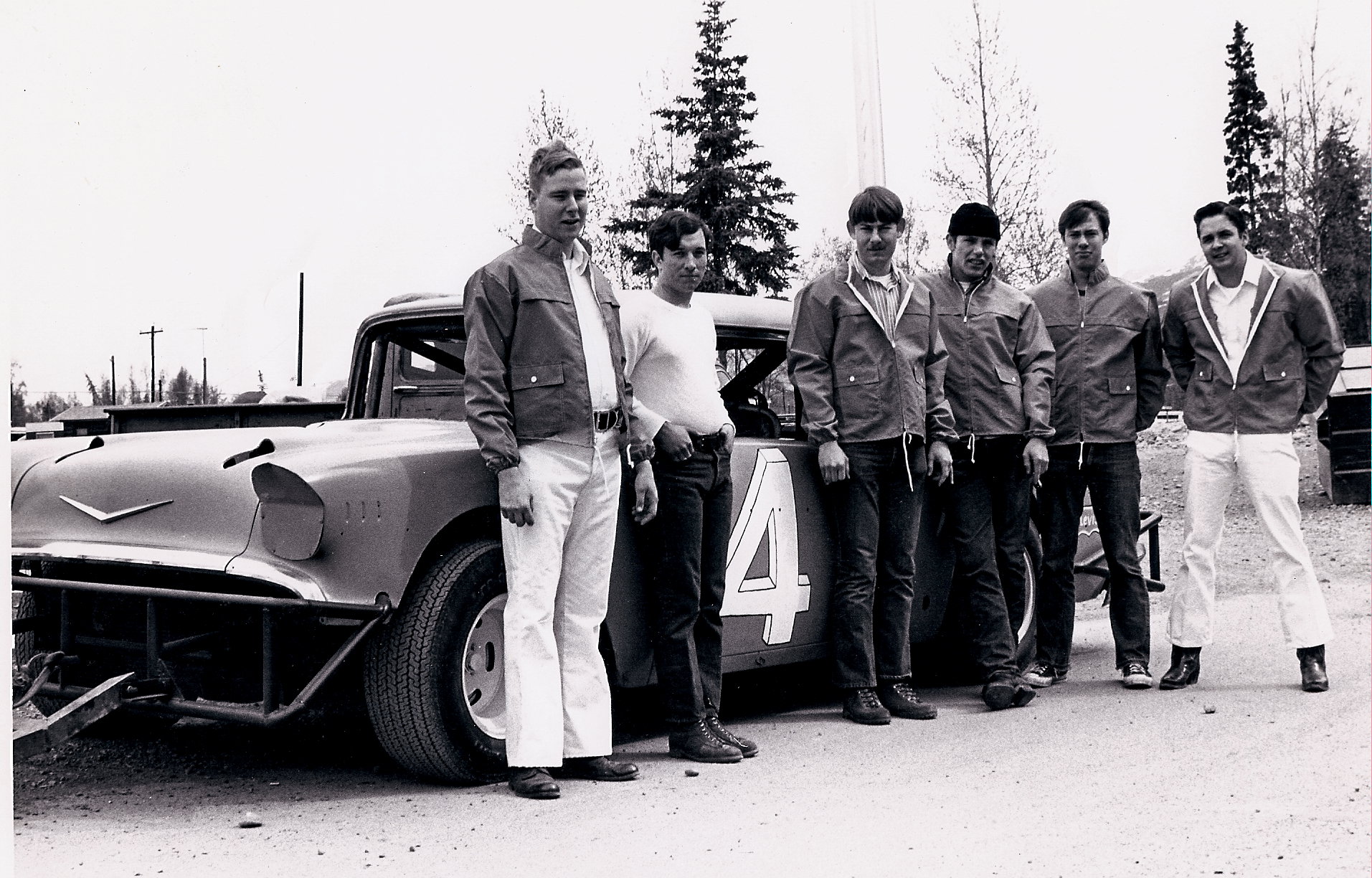 Harvey Tollison with Calvin Lamb and the crew of the Phase I Levi Team Anchorage AK 1974