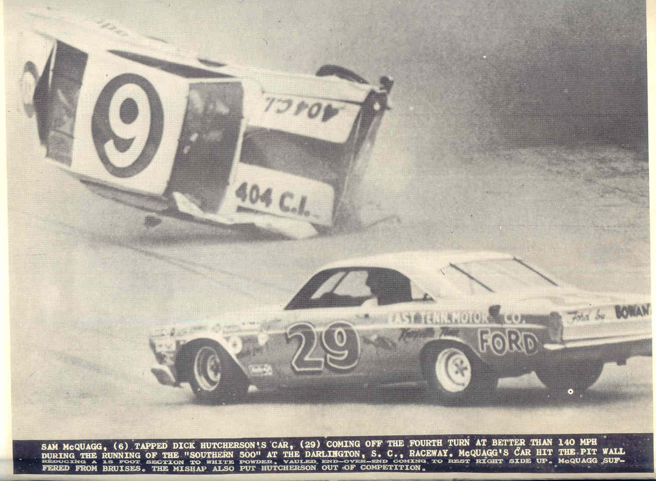 DARLINGTON 67..SAM MCQUAGG CRASH