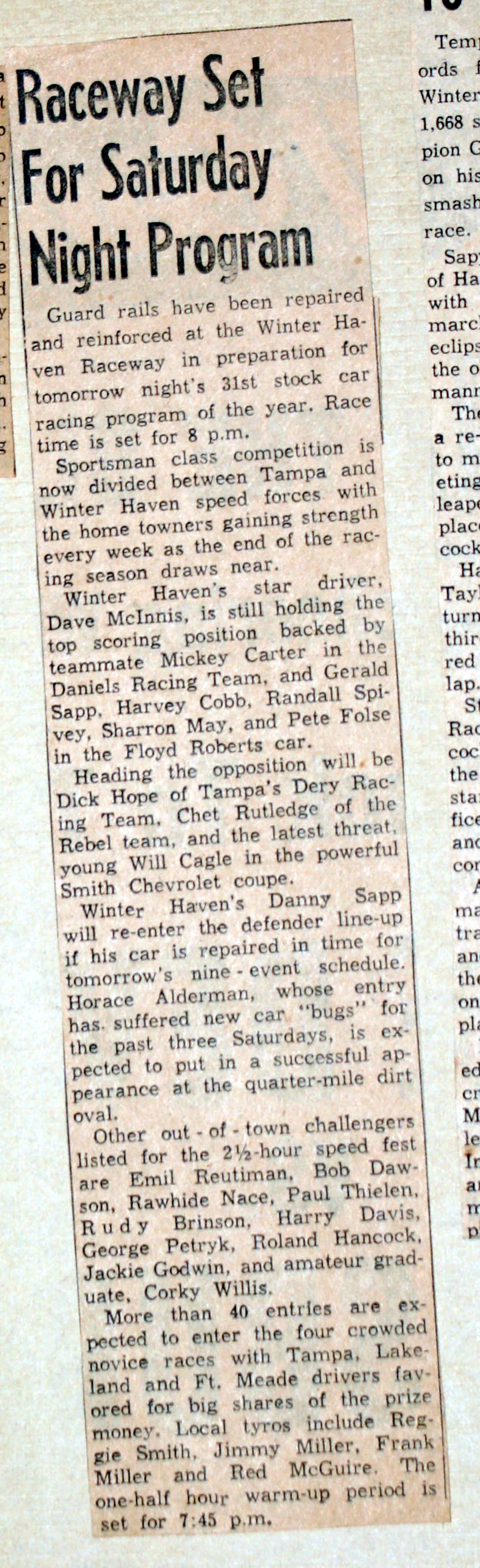 WINTER HAVEN RACEWAY