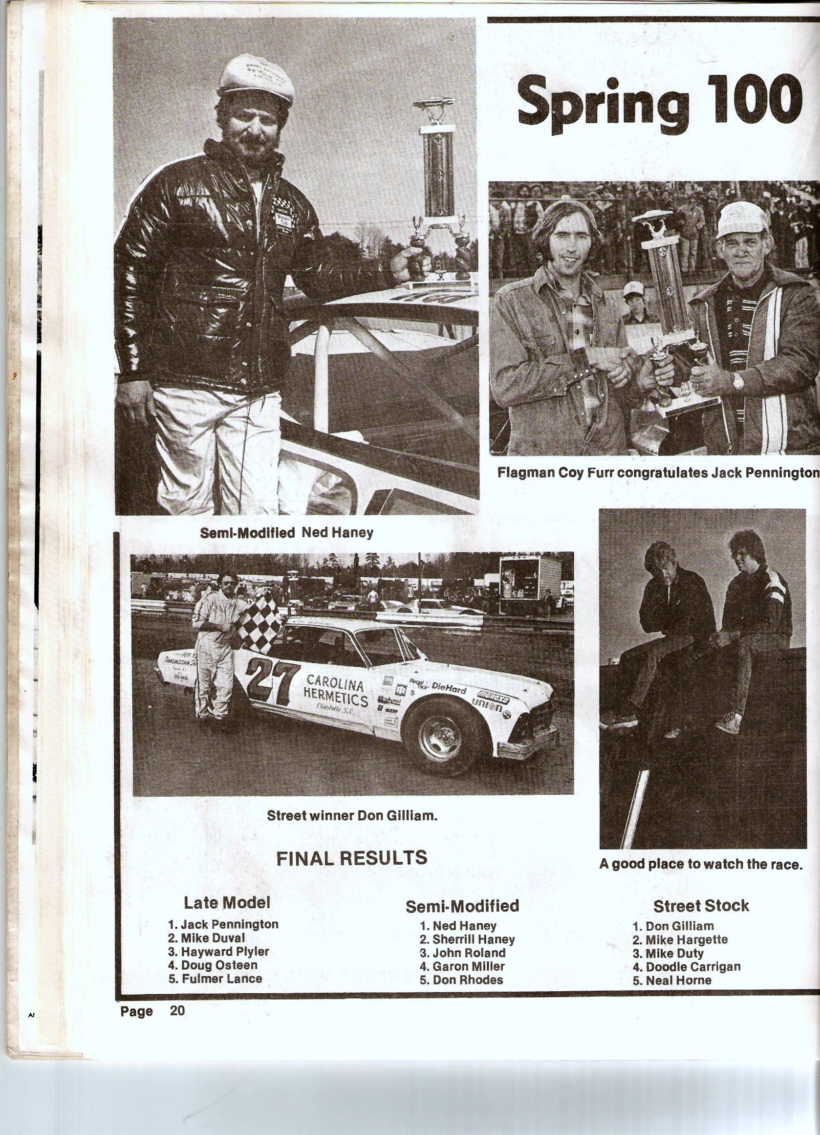 Metrolina Speedway’s Spring 100 1980s’ Page 1 Of 2