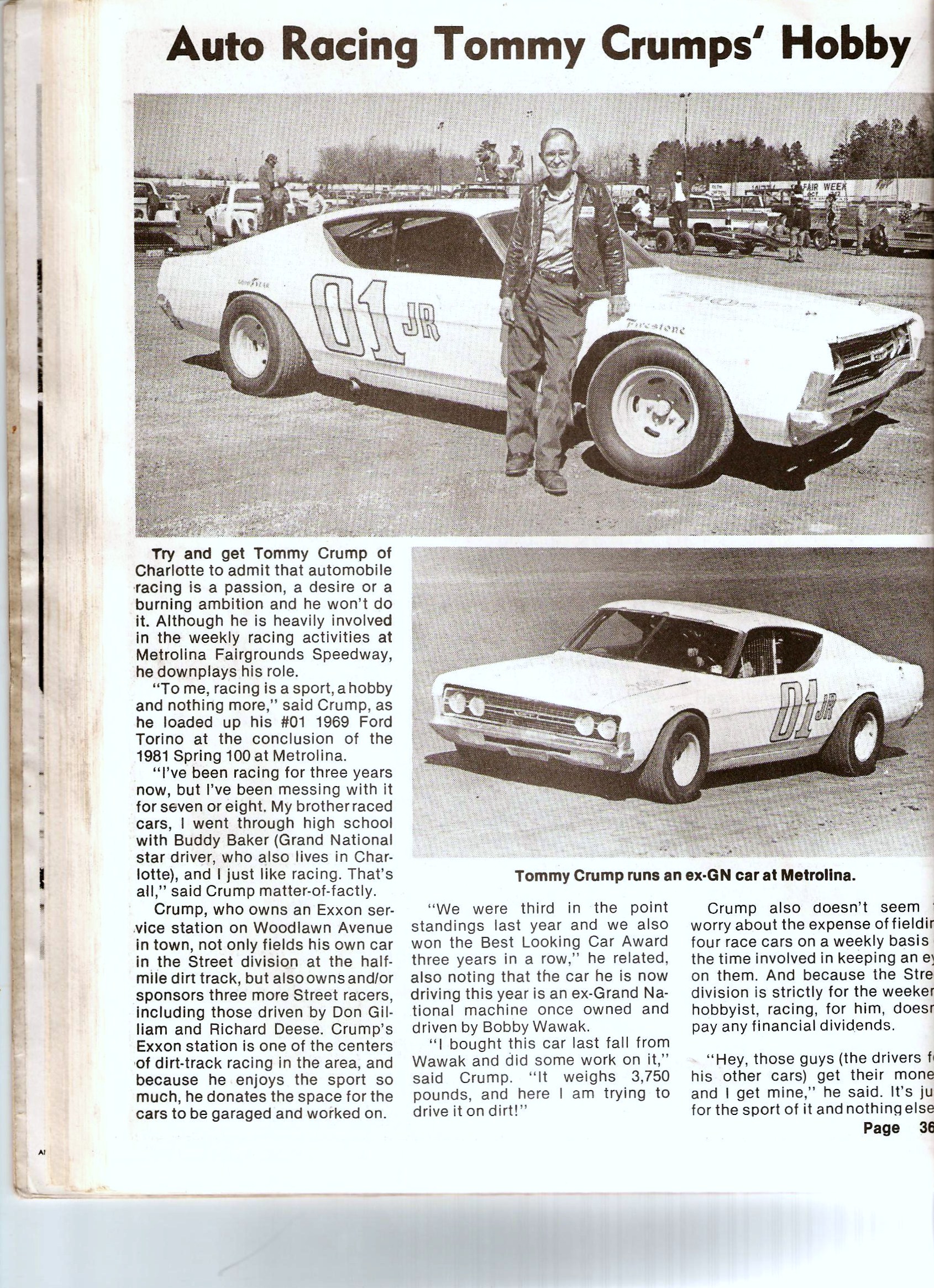 Tommy Crump-Metrolina Speedway Driver 1980s’