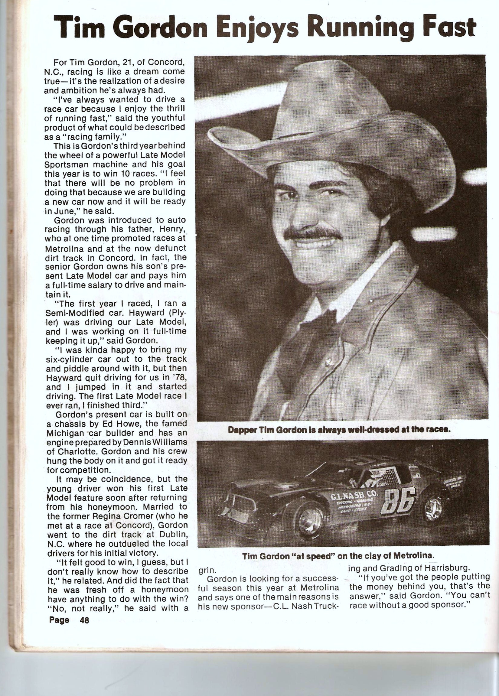 Tim Gordon-From Track Promoting To Driving Race Cars 1980s’