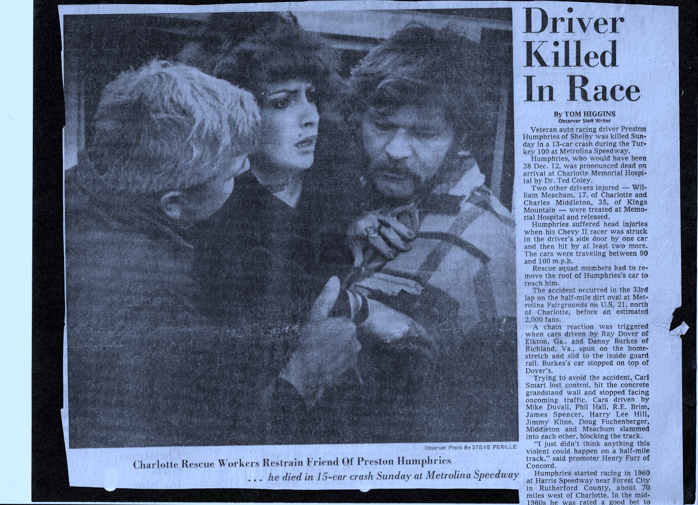 Driver Killed During Metrolina Feature 1977 Page 1 Of 2