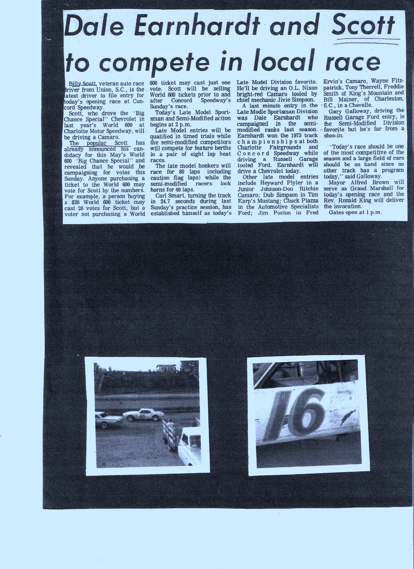 ANOTHER EARNHARDT ENTERS THE LATE MODEL DIVISION