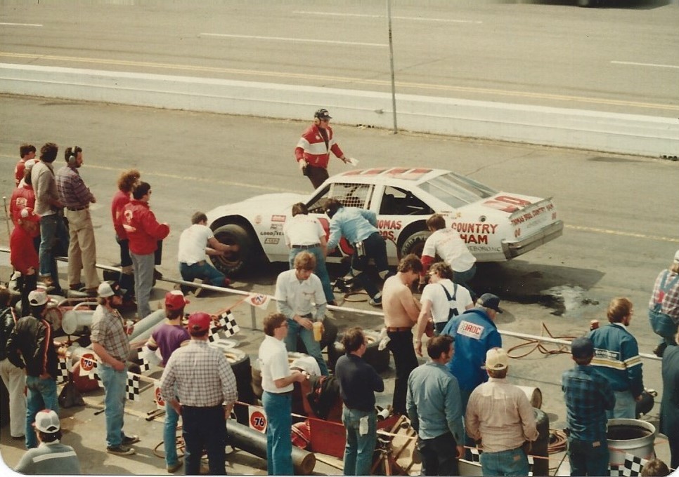 Sam pits at Martinsville Raceway 1982 or 1983
