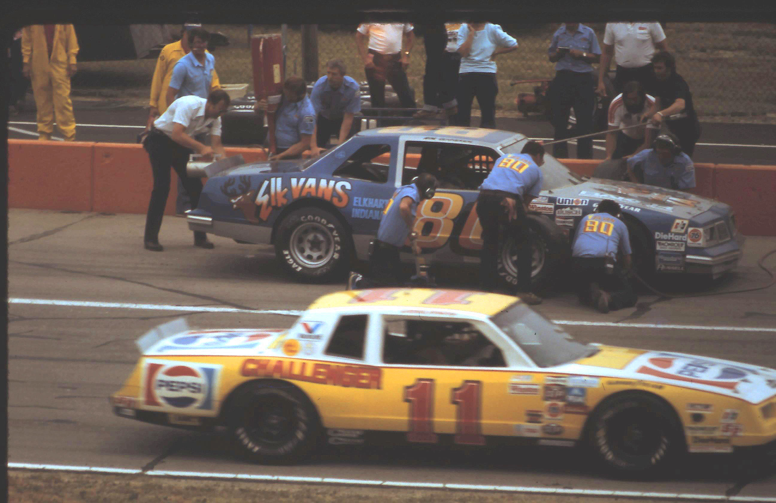 #11 Darrell Waltrip #80 Bob Seneker 1983 Gabriel 400 @ Michigan