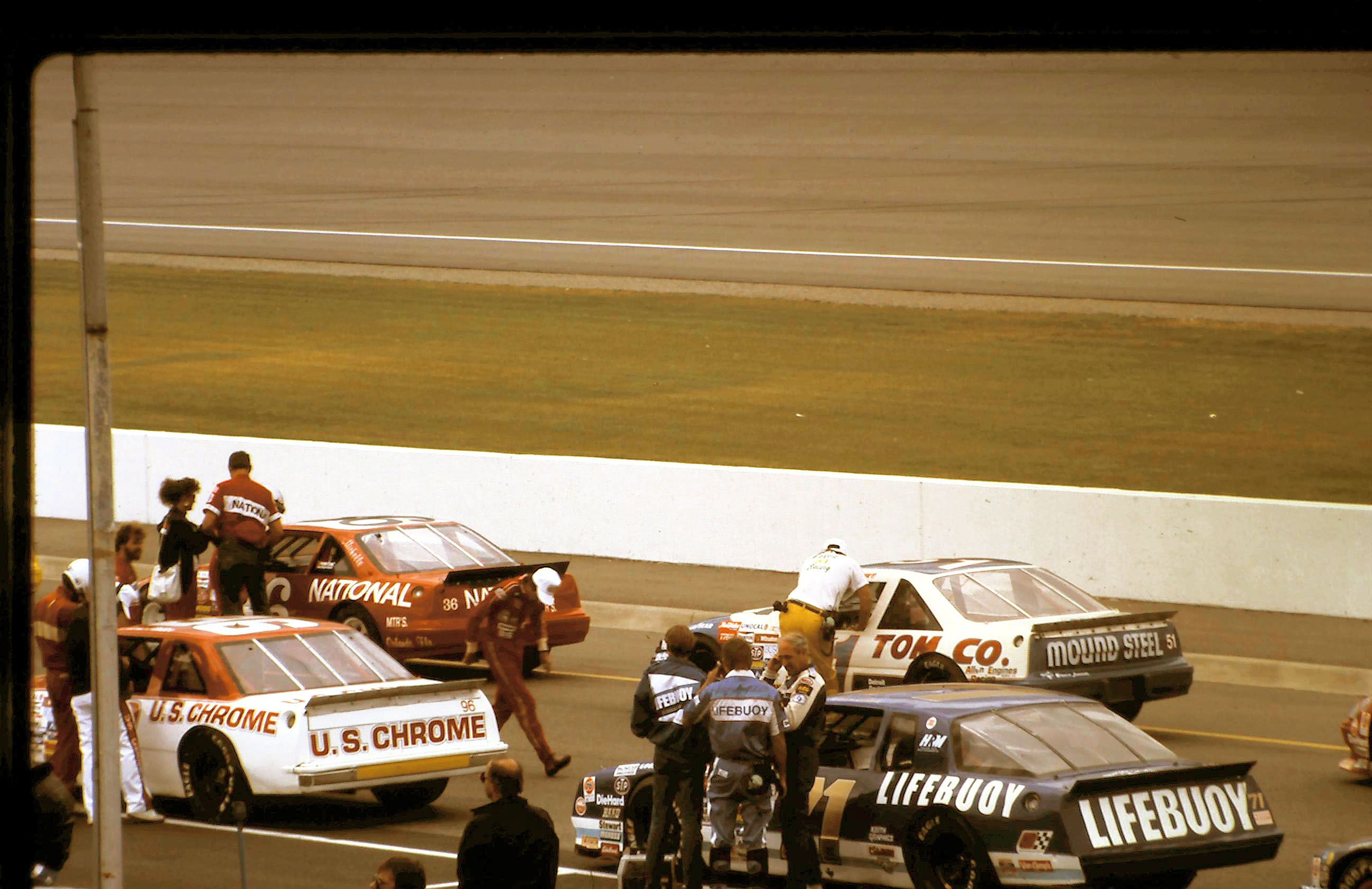 #36 H.B. Bailey #96 Dana Patten #51 David Simco #71 Dave Marcis 1988 Miller High Life 400 @ Michigan
