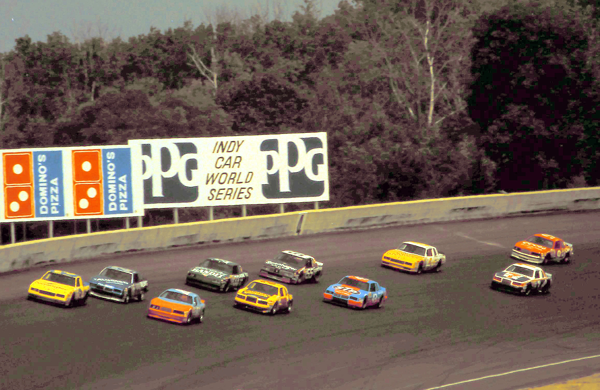 #3 Dale Earnhardt #27 Rusty Wallace #81 Chet Fillip #35 Alan Kulwicki #33 Harry Gant 1986 Champion Spark Plug 400 @ Michigan