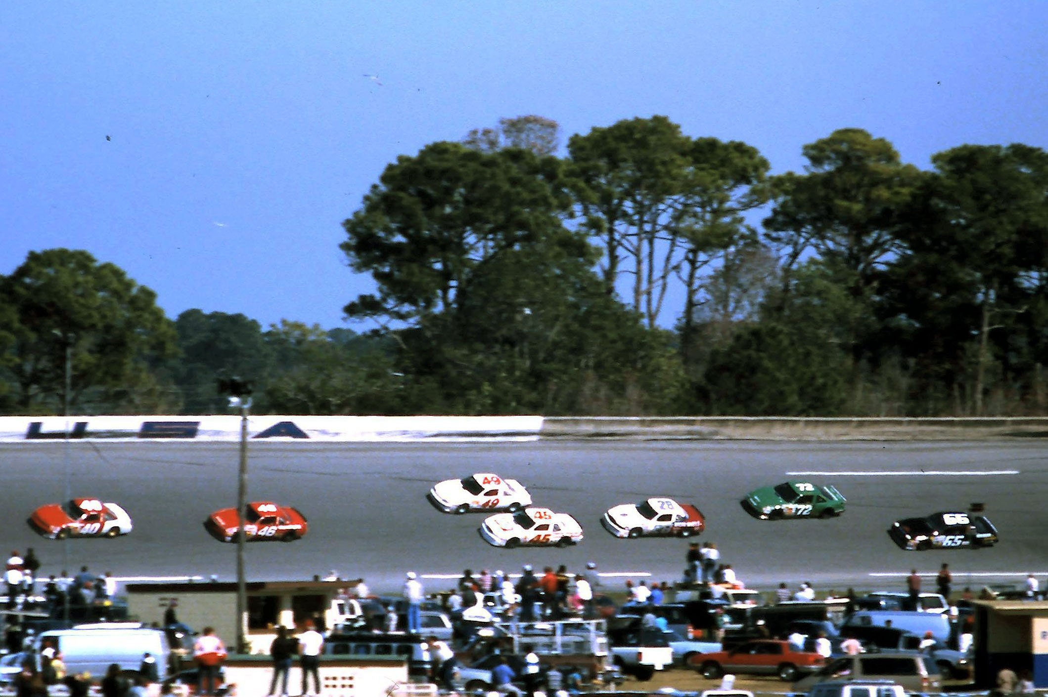 ARCA #40 Ben Hess #46 Jimmy Spencer #49 Mickey Gibbs #45 Patty Moise #28 Red Farmer #72 Tracy Leslie #65 Rich Bickle 1989 @ Daytona