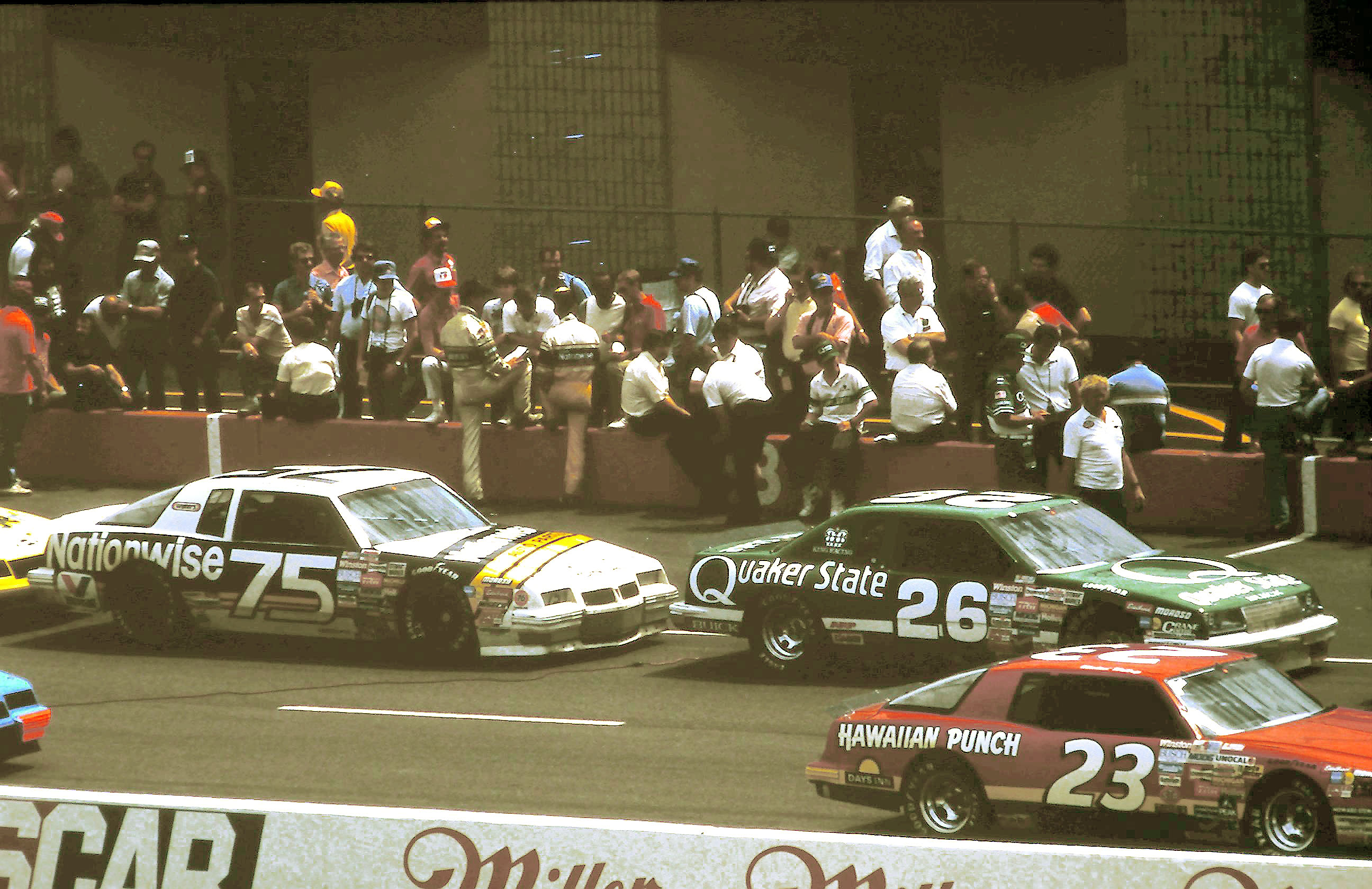 #23 Michael Waltrip #26 Joe Ruttman #75 Jody Ridley 1986 Miller American 400 @ Michigan