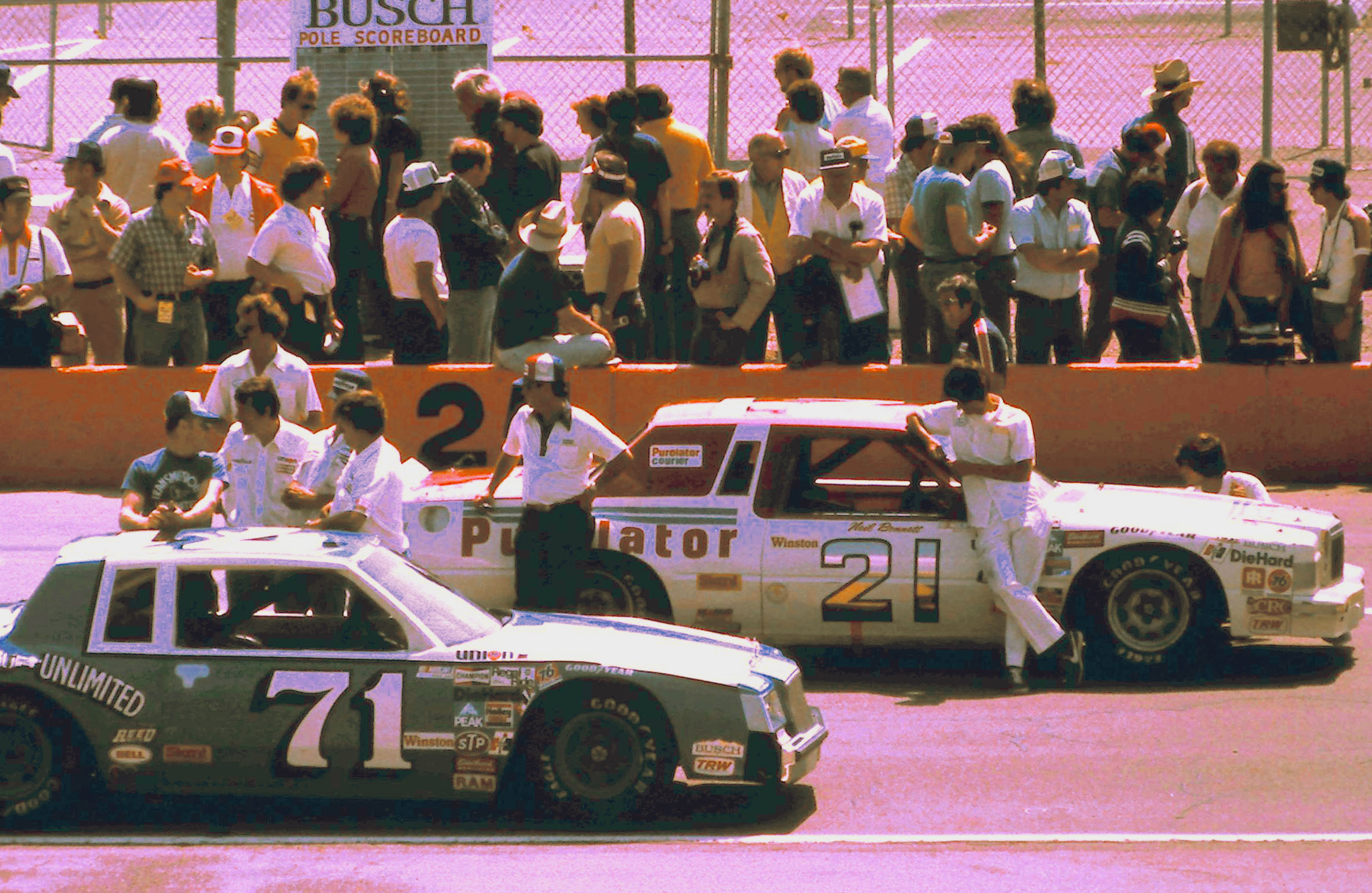 #21 Neil Bonnett #71 Dave Marcis 1981 Gabriel 400 @ Michigan