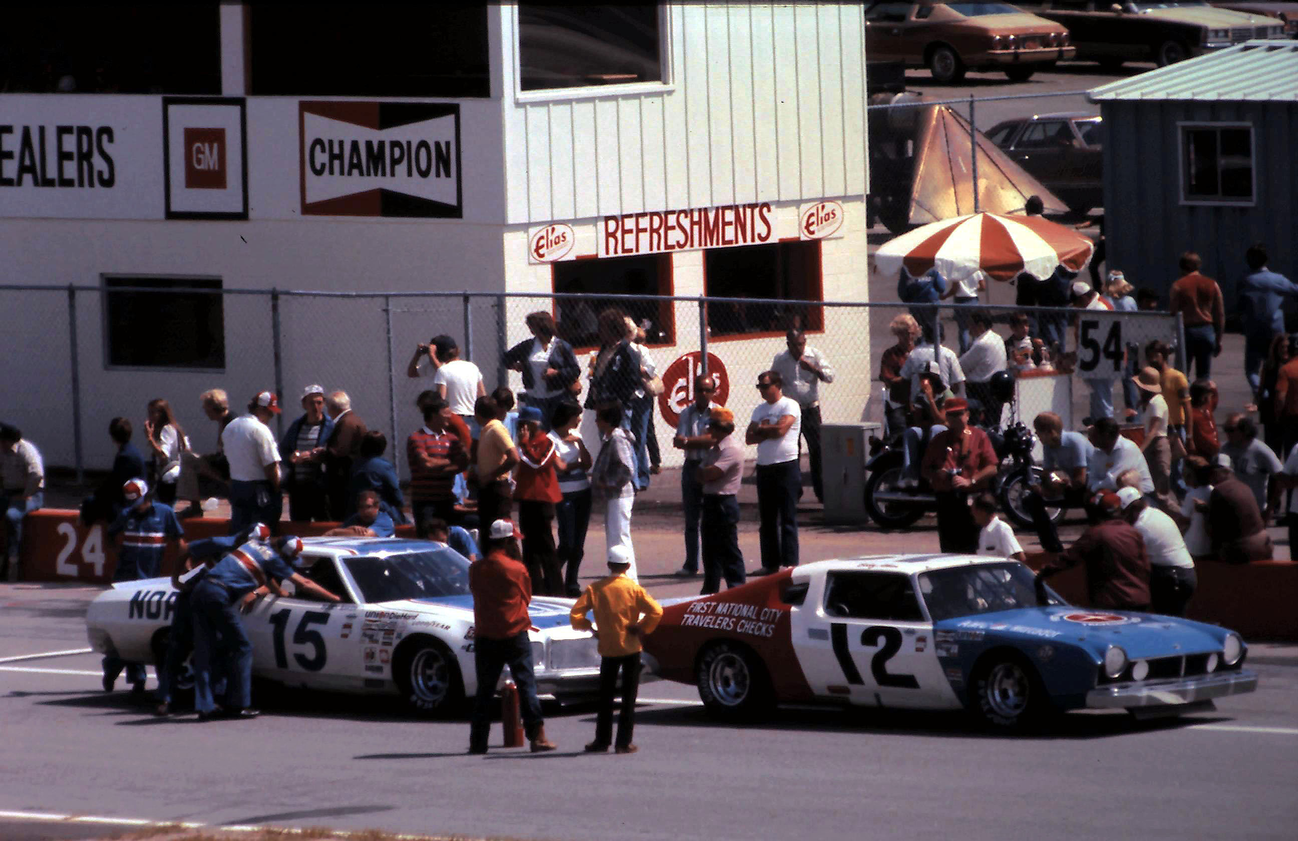 #12 Bobby Allison #15 Buddy Baker 1977 Champion Spark Plug 400 @ Michigan