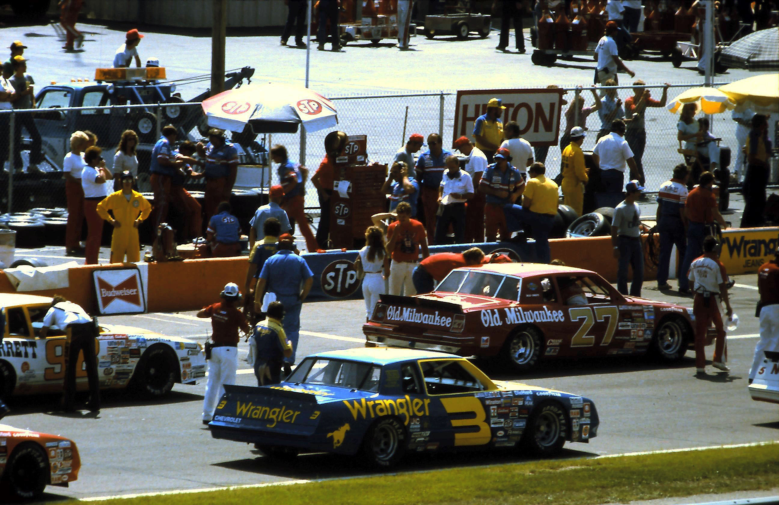 #27 Tim Richmond #98 Joe Ruttman #3 Dale Earnhart 1984 Champion Spark Plug 400 @ Michigan