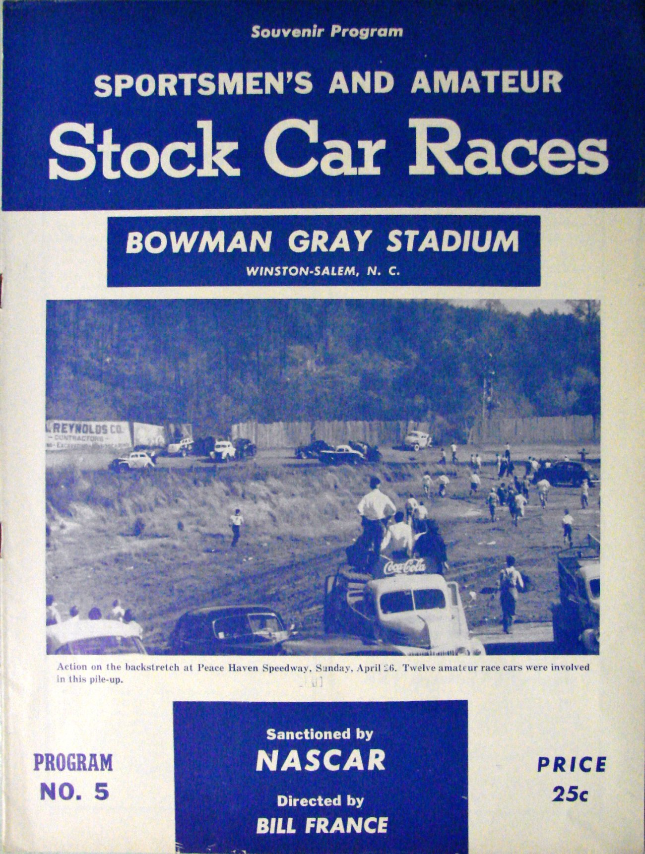Bowman Gray Stadium Program from May 1953 with Peace Haven Speedway – April 26, on the…